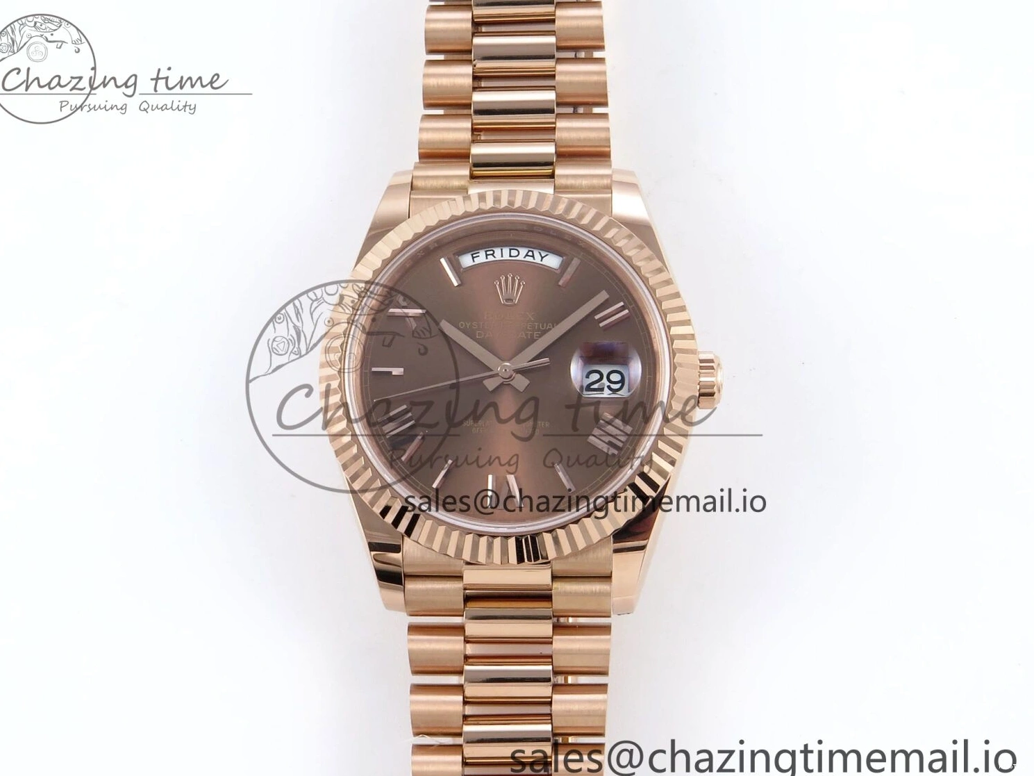 MiroTime 0119 Day Date 40 RG 228235 Noob 1:1 Best Edition Brown Roman Dial on President Bracelet A2836 (Gain Weight) UrbanChic 794
